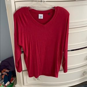 A red thin long sleeve tee !!